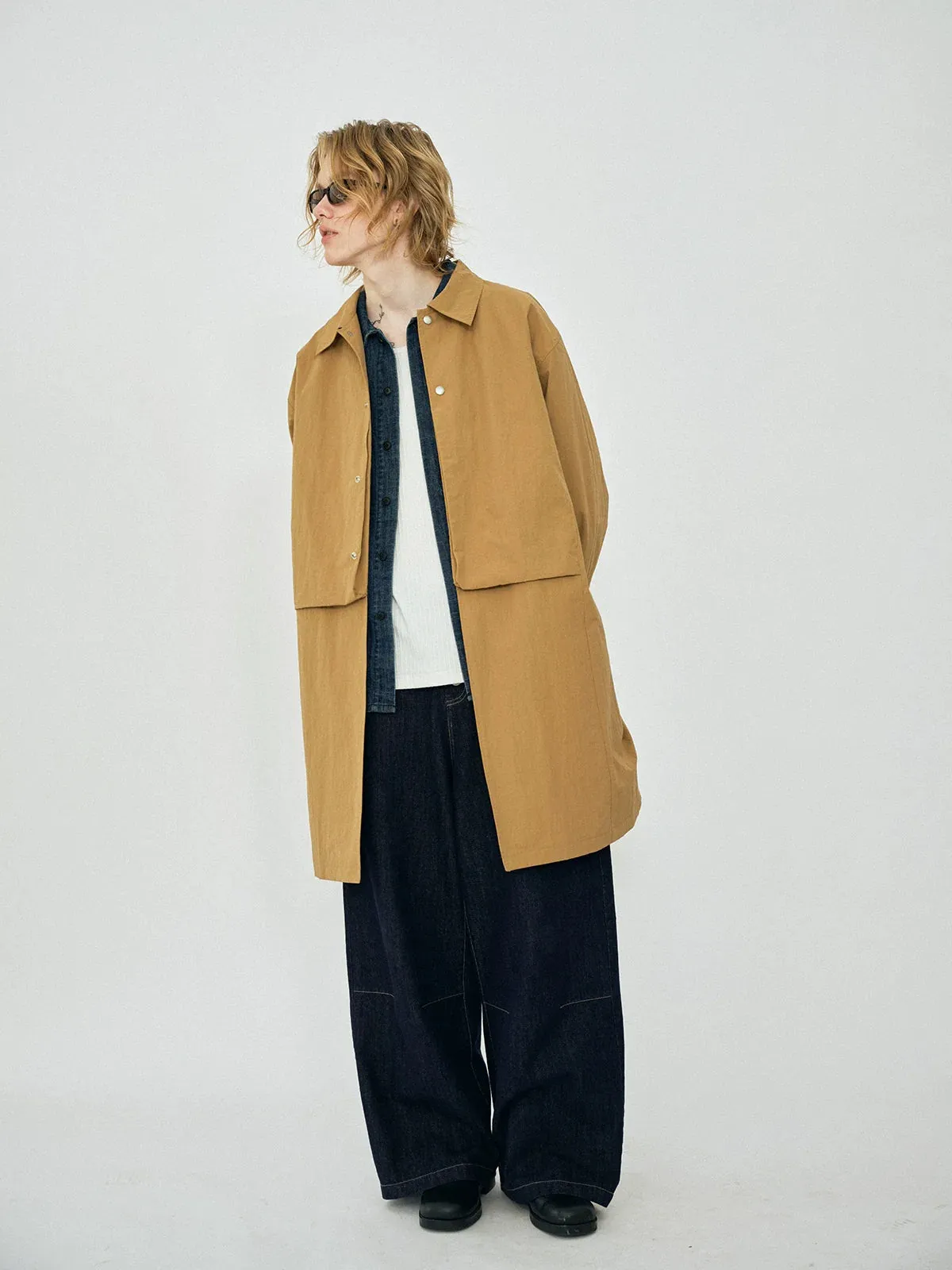 Long Tan Oversized Coat