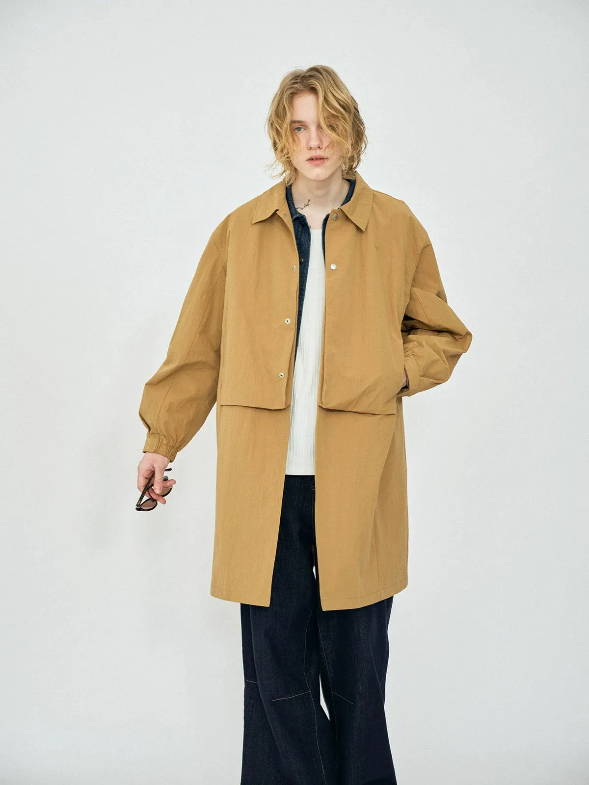 Long Tan Oversized Coat