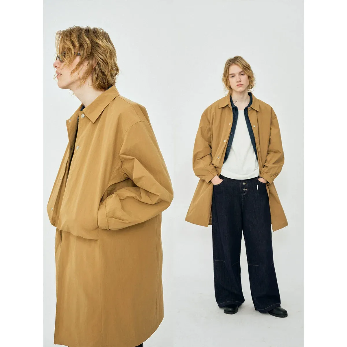 Long Tan Oversized Coat