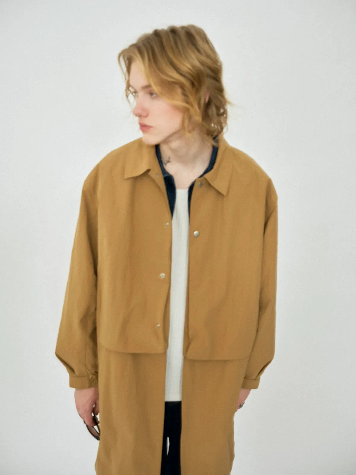 Long Tan Oversized Coat