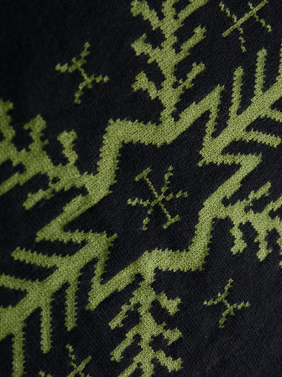 Loose Snowflake Pattern Knit Sweater