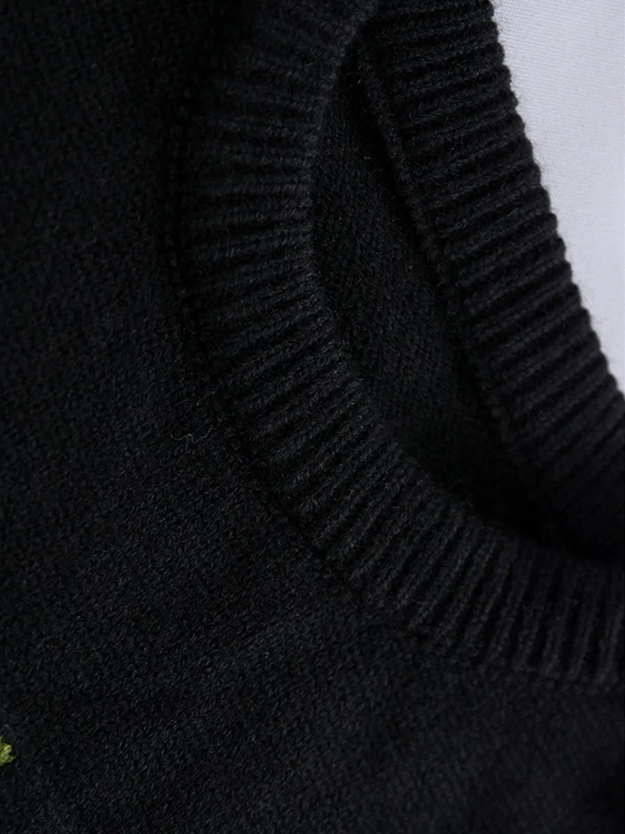 Loose Snowflake Pattern Knit Sweater