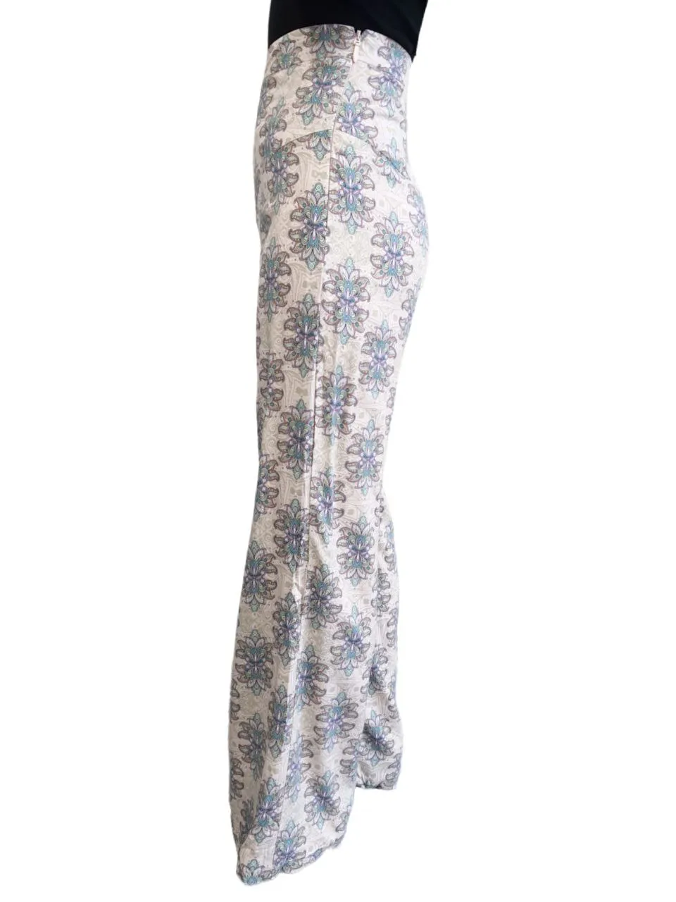 LOST IN LUNAR Women's Multicoloured Full Length Wide-Leg Pants #L0167 XS NWT