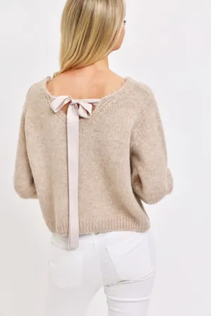 L/S Tie Neck Sweater