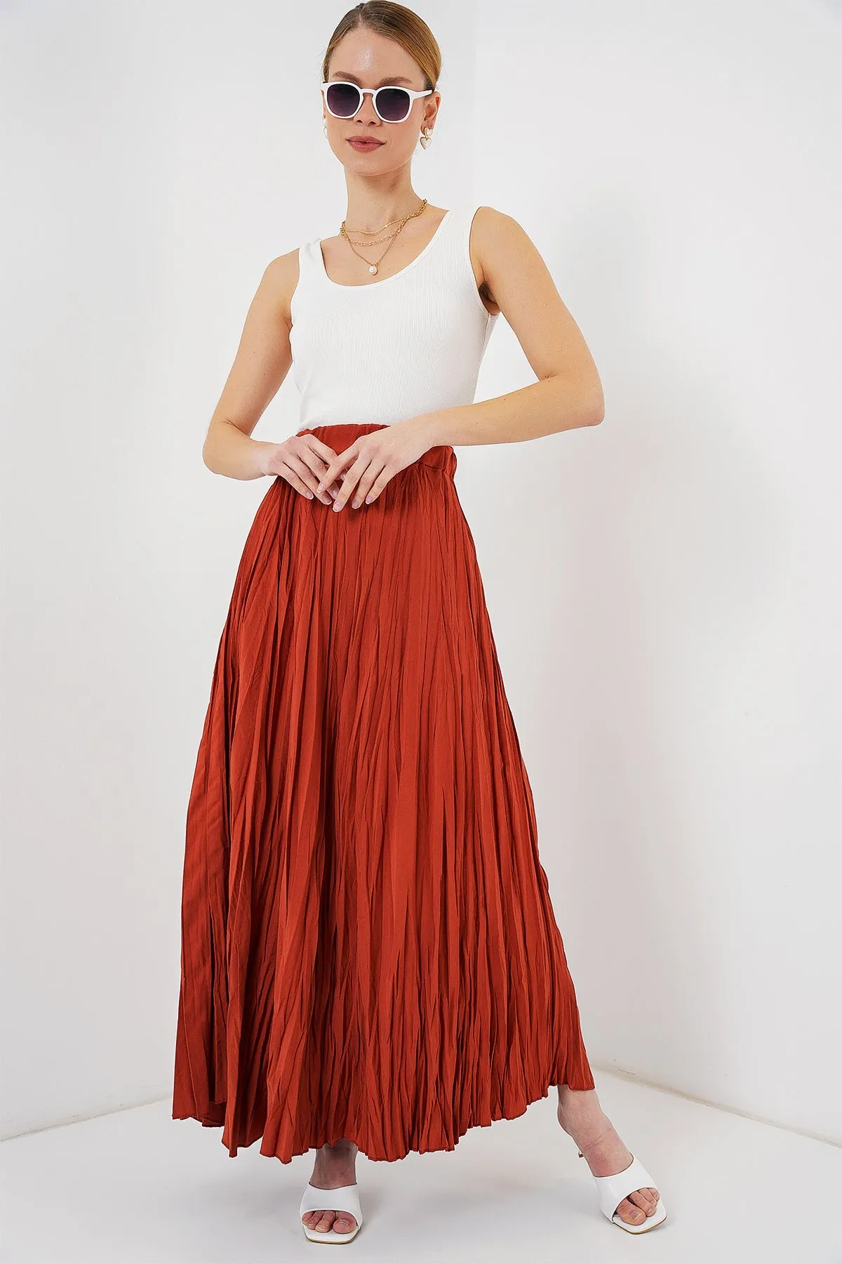 <tc>Jupe longue plissée femme 8042</tc>
