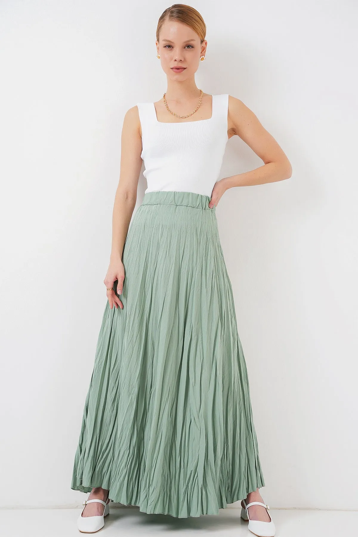 <tc>Jupe longue plissée femme 8042</tc>