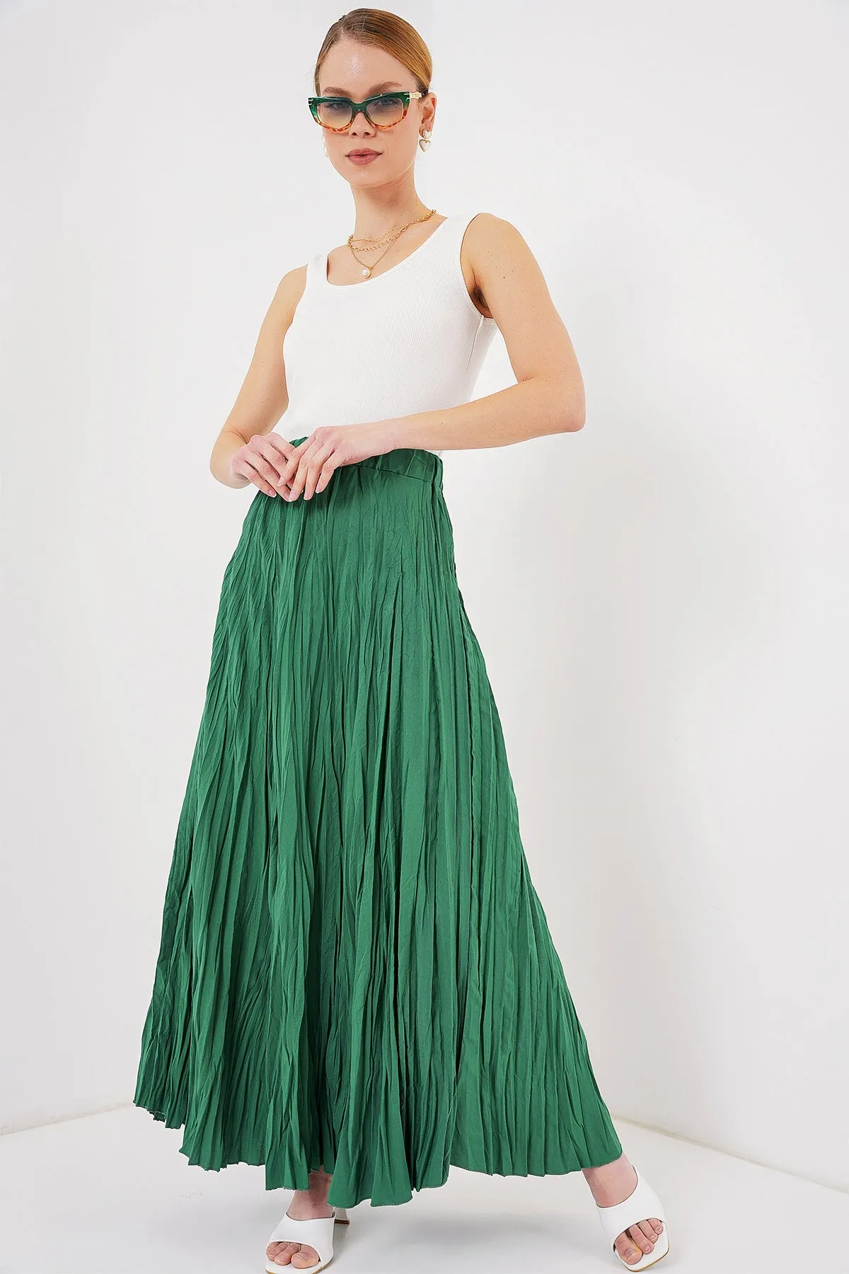 <tc>Jupe longue plissée femme 8042</tc>