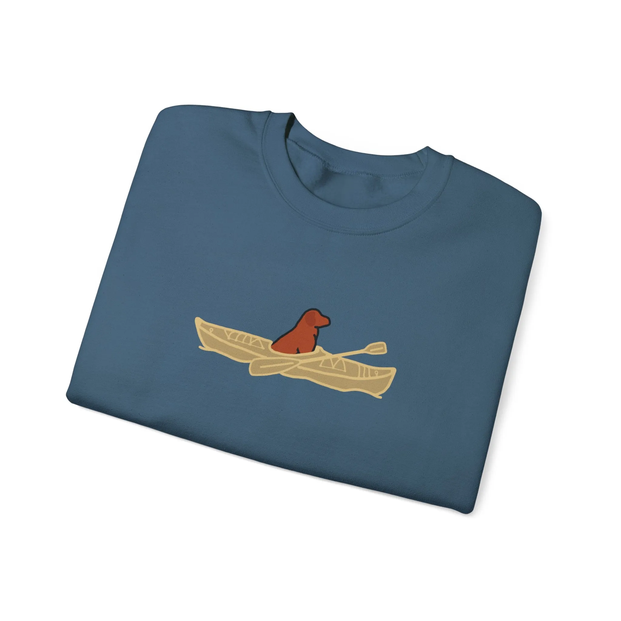 Lucy Lab Kayak Dog Pewaukee Lake - Unisex Heavy Blend™ Crewneck Sweatshirt
