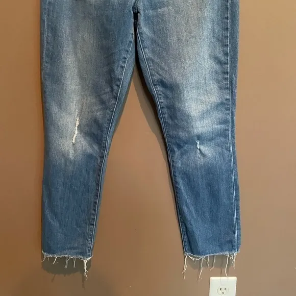 Madewell High Rise Slim Crop Boyjean Raw Hem 26