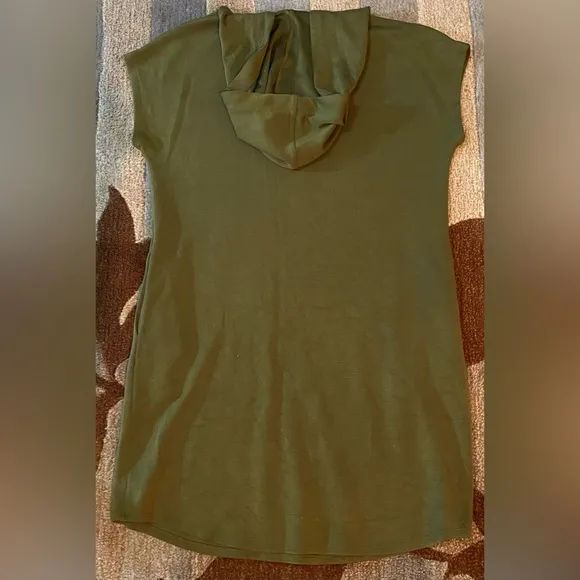 Magaschoni Dolman Sleeve Army Green Modal Hoodie Comfy Dress