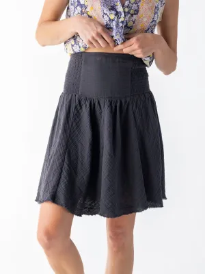 Malia Mini Skirt - Charcoal Cotton