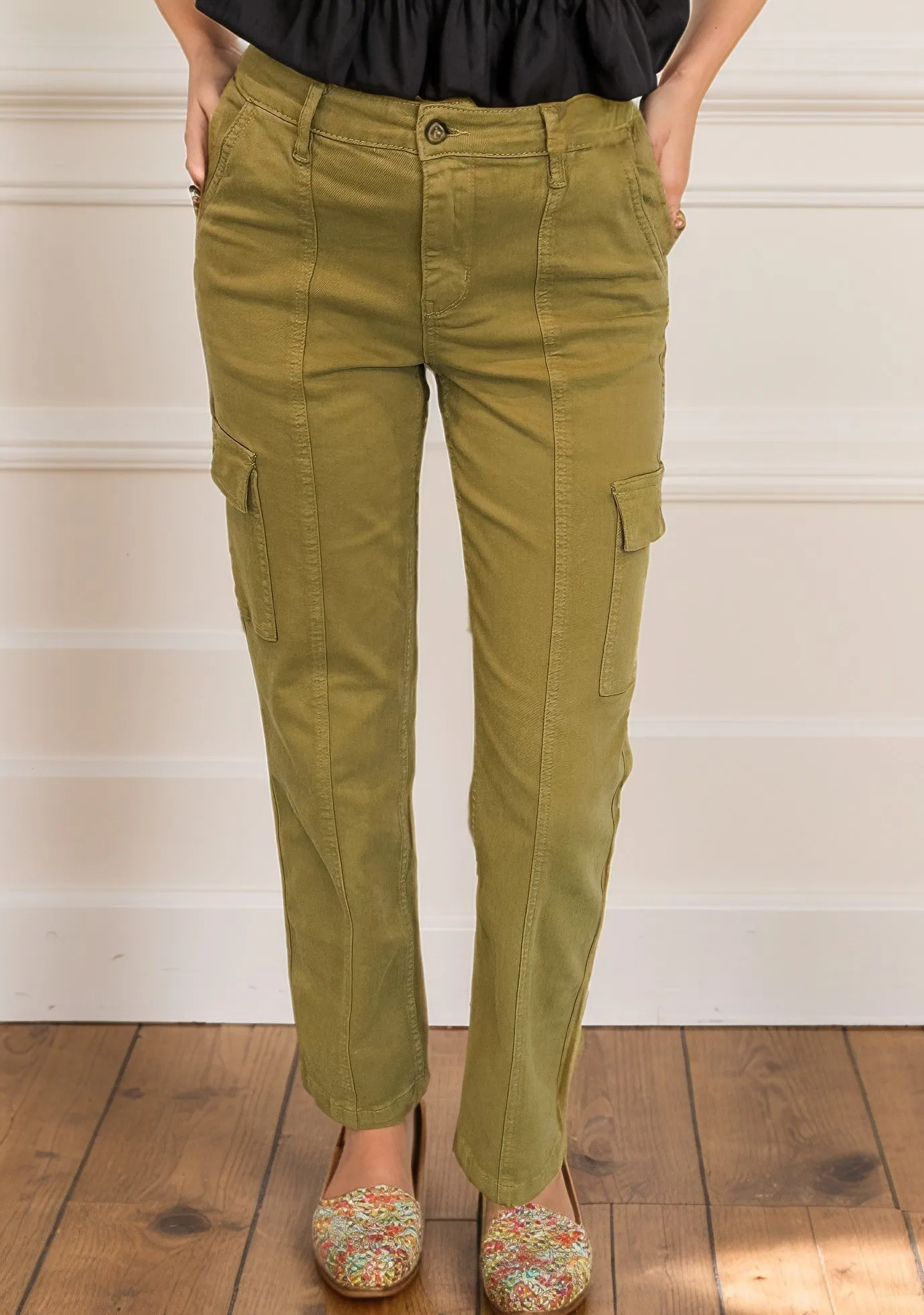 Matcha Babe - Judy Blue Cargo Jeans