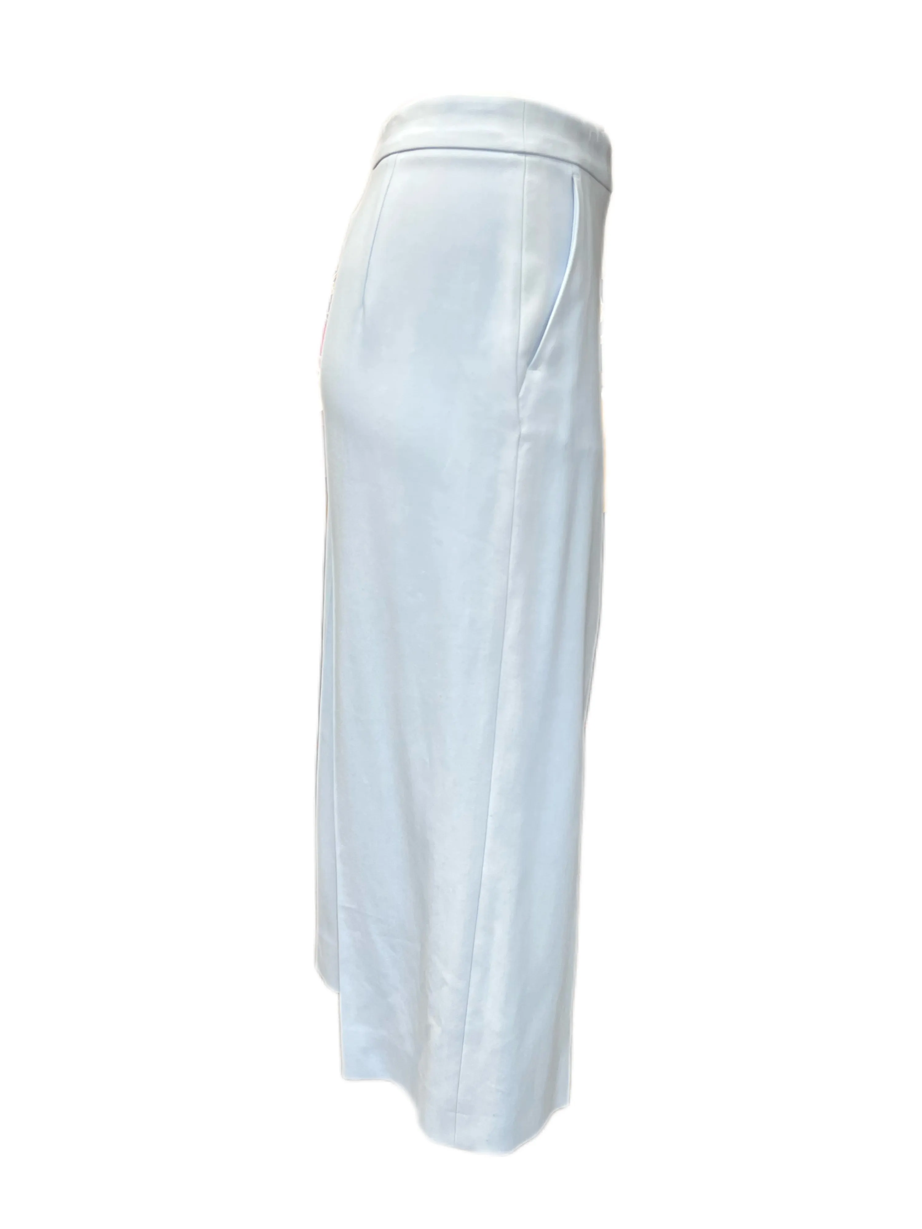 Max Mara Women's Azzurro Cielo Medea Straight Pants Size 8 NWT
