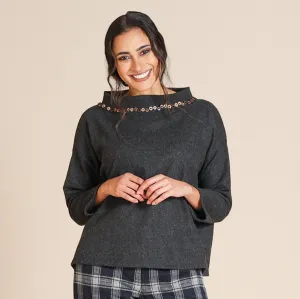 Megan Salmon Beaded Felt Box Jumper