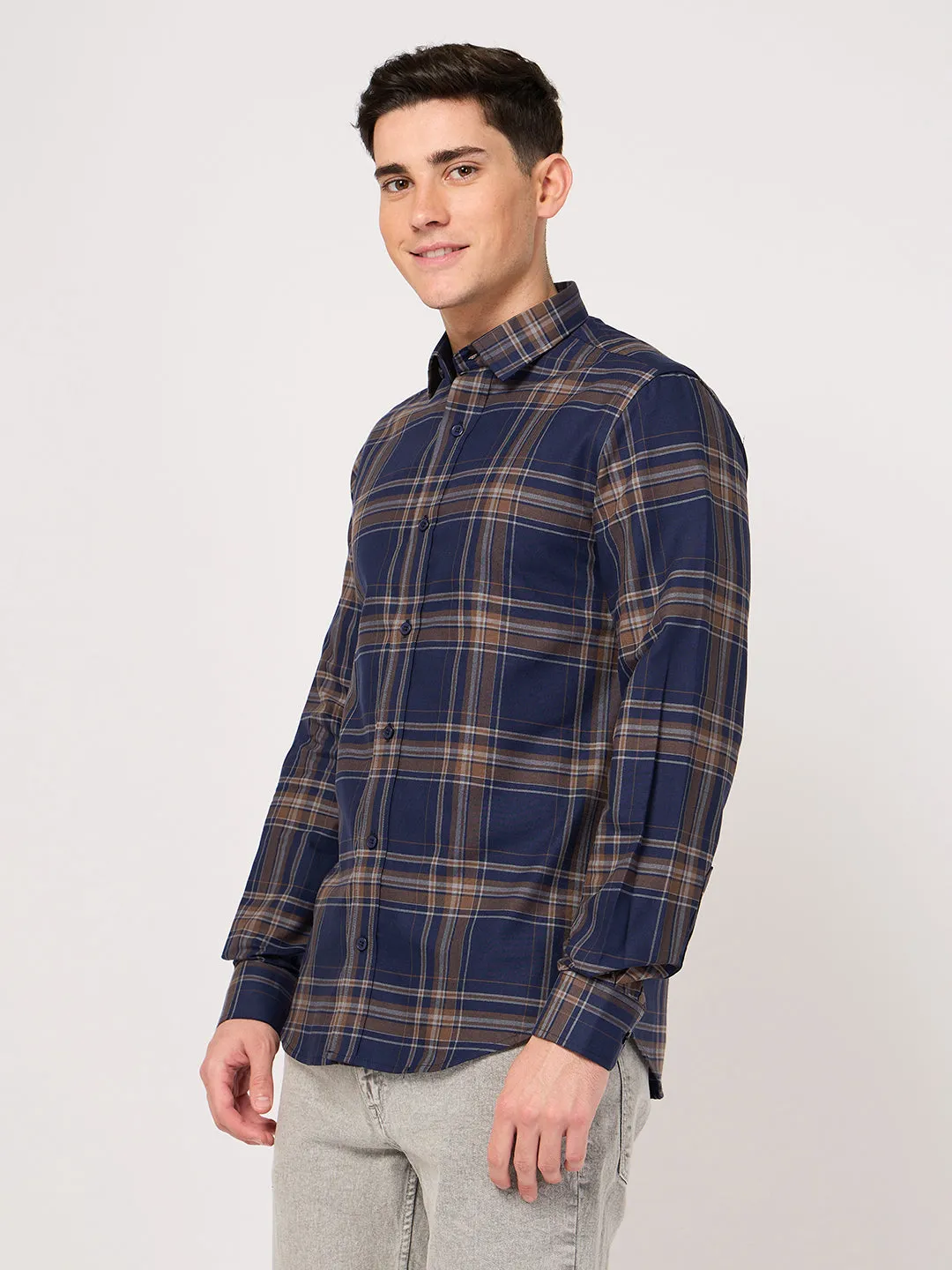 Men TFO Oxford Bold Checked Full Sleeve Shirt