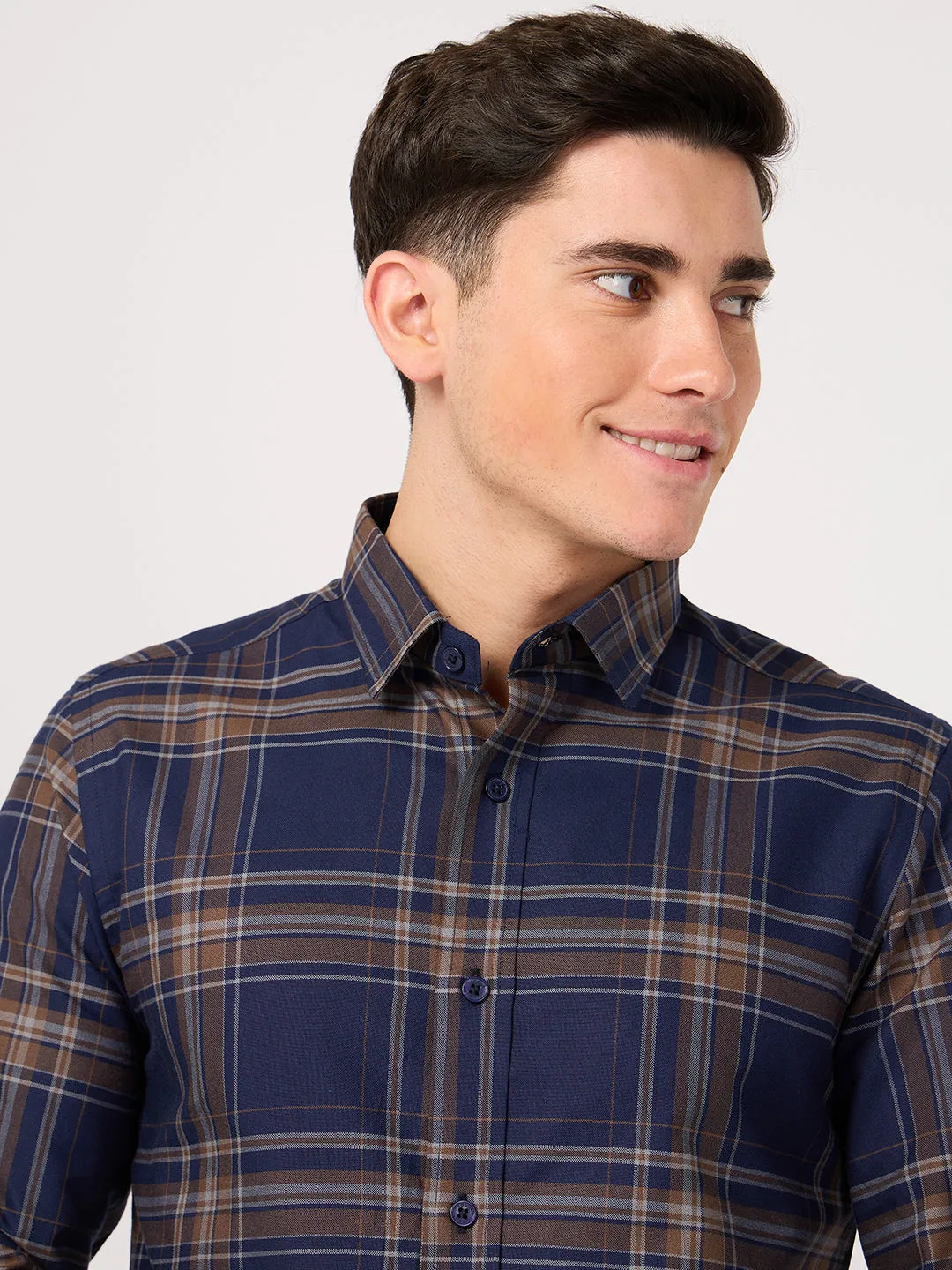 Men TFO Oxford Bold Checked Full Sleeve Shirt