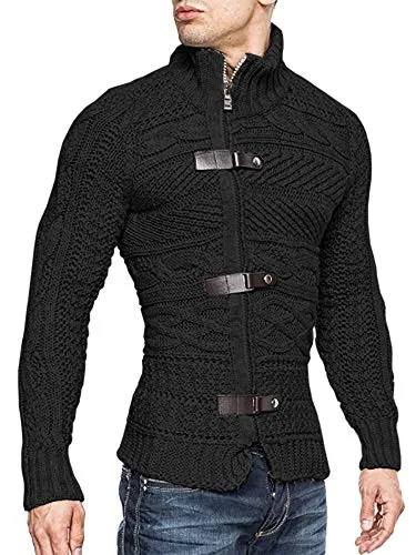 Mens Cable Knit Cardigan Sweater