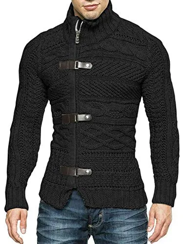 Mens Cable Knit Cardigan Sweater