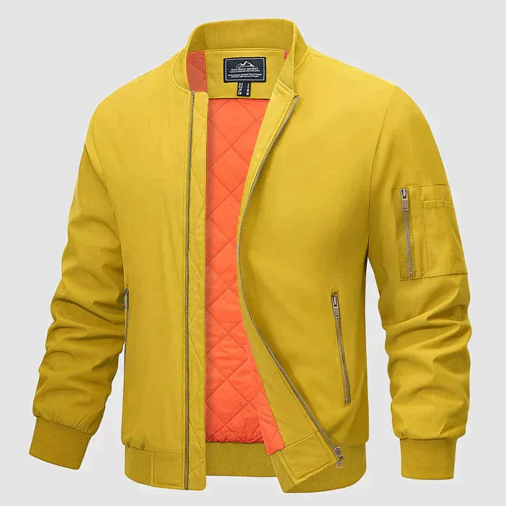 Men's casual bomber jacket lightweight stylish outdoor attire - perfect for layering and everyday wear