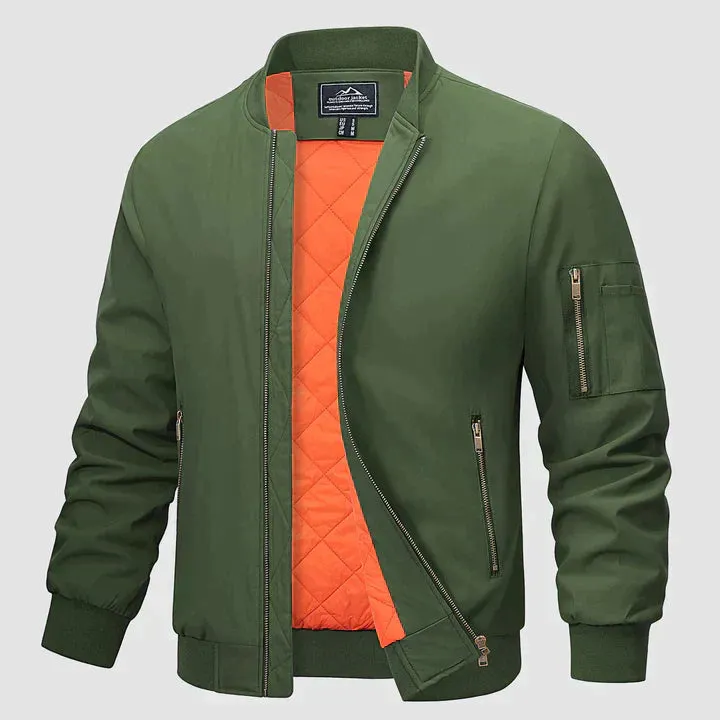 Men's casual bomber jacket lightweight stylish outdoor attire - perfect for layering and everyday wear
