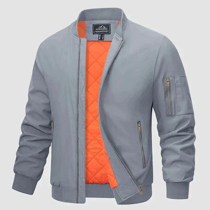 Men's casual bomber jacket lightweight stylish outdoor attire - perfect for layering and everyday wear