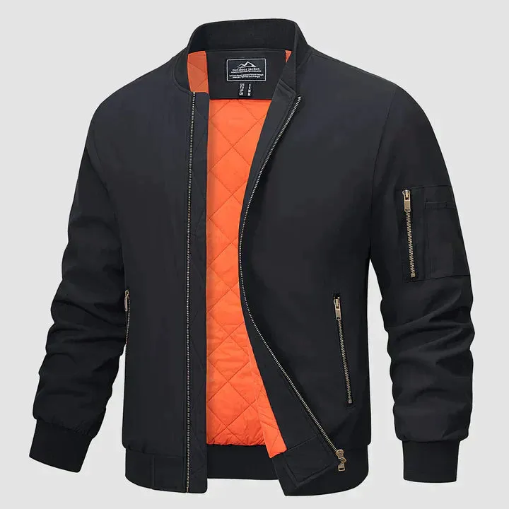 Men's casual bomber jacket lightweight stylish outdoor attire - perfect for layering and everyday wear
