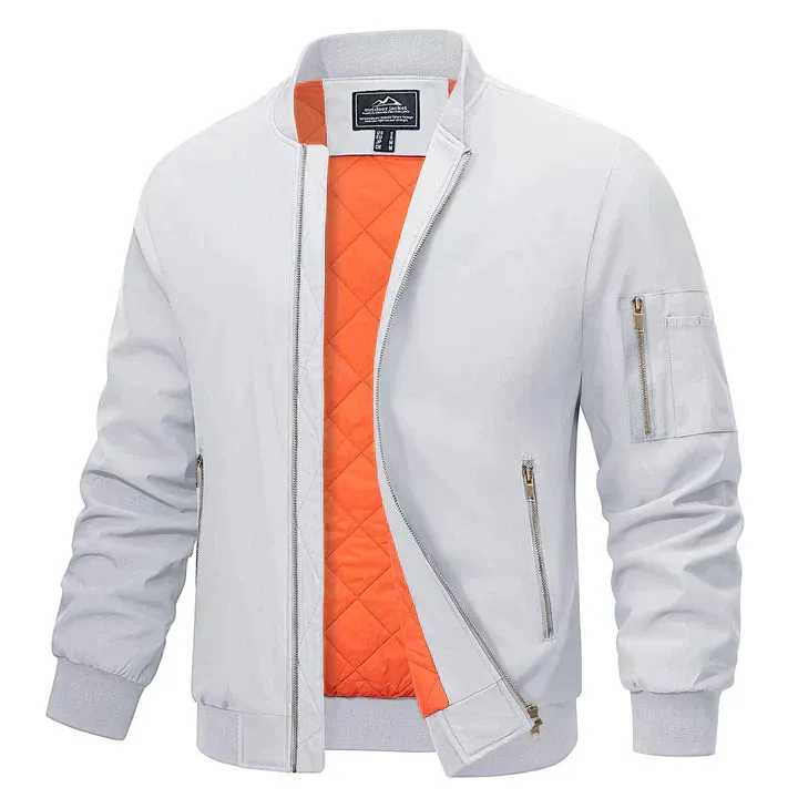 Men's casual bomber jacket lightweight stylish outdoor attire - perfect for layering and everyday wear