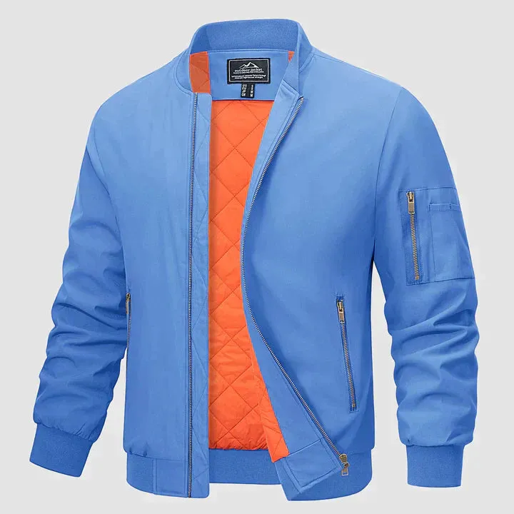 Men's casual bomber jacket lightweight stylish outdoor attire - perfect for layering and everyday wear