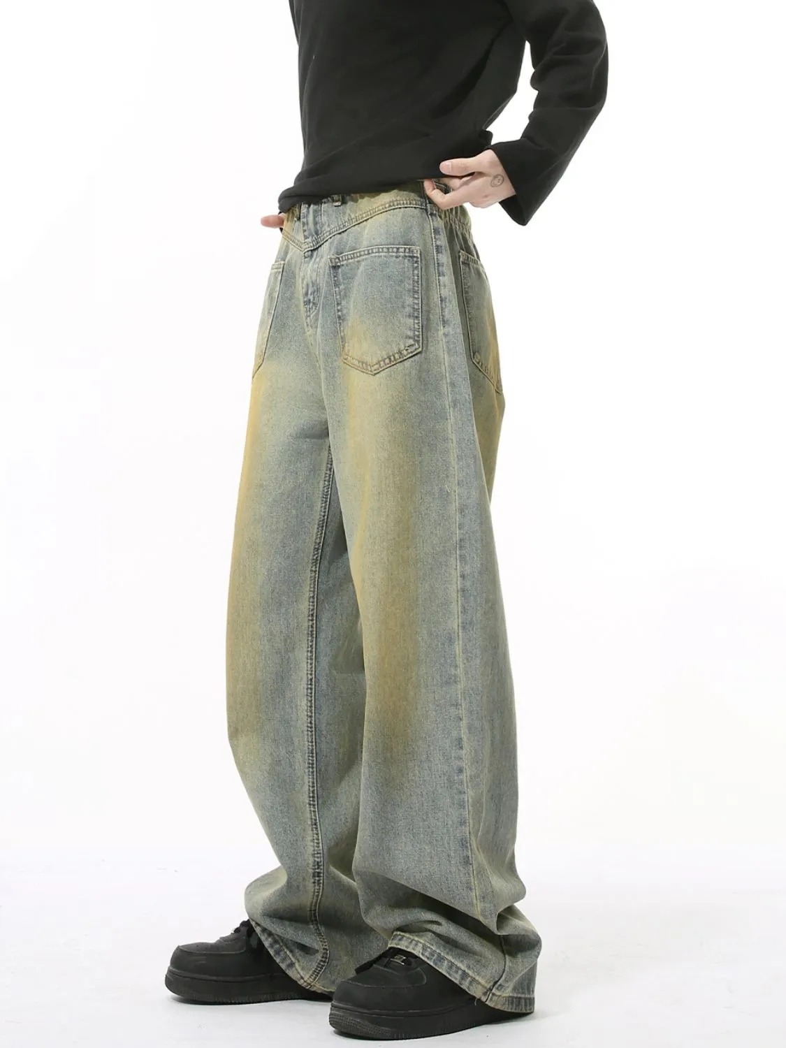 Men's Distressed Backward Jeans