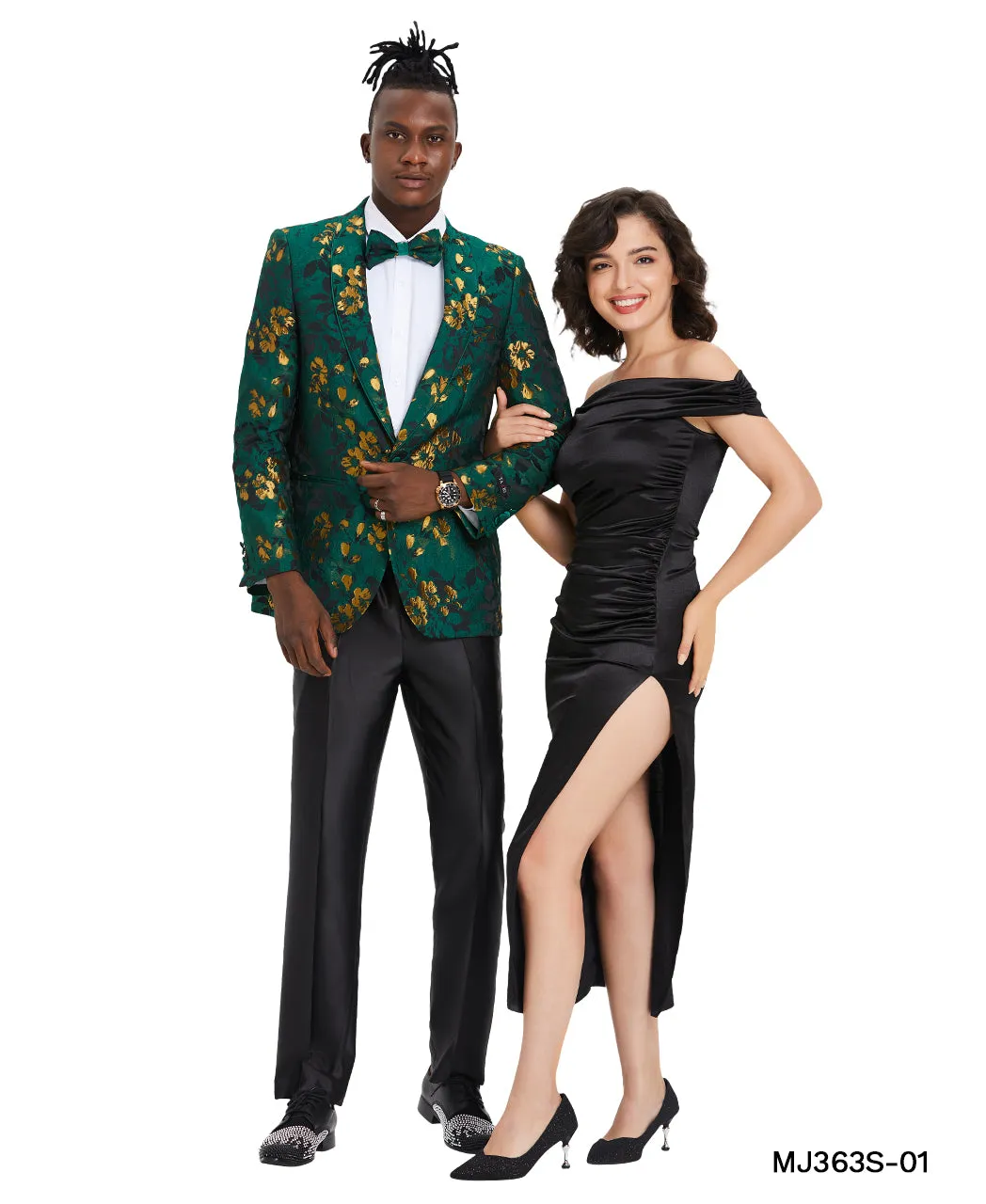 Men's Floral Slim-Fit Blazer w/ Shawl Lapel