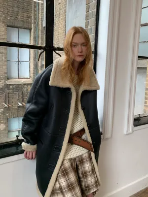 Merino Shearling Mid-Length Coat