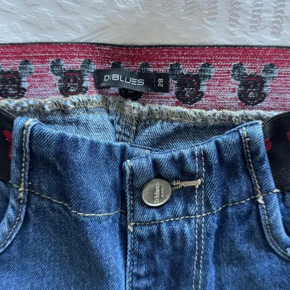 Mickey Mouse Disney Elastic Waistband High Rise Custom Jeans