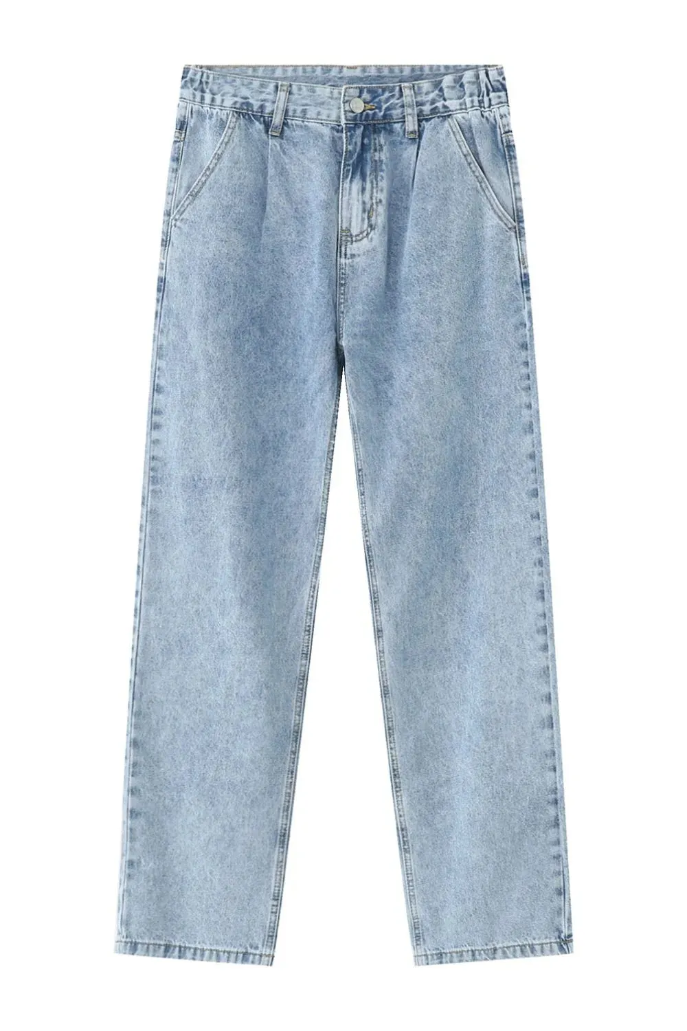 Mid Rise Baggy Jeans with Pockets
