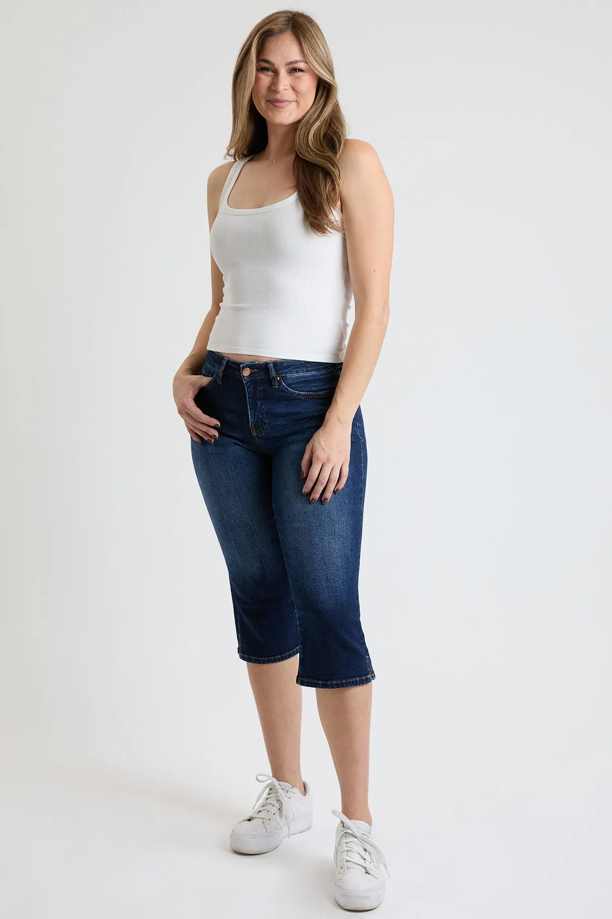 Mid Rise Premium Stretch Essential Capri, pack of 8