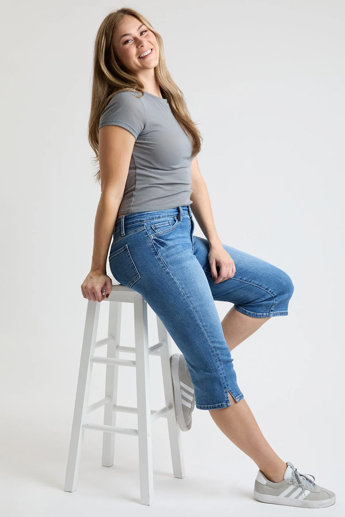 Mid Rise Premium Stretch Essential Capri, pack of 8