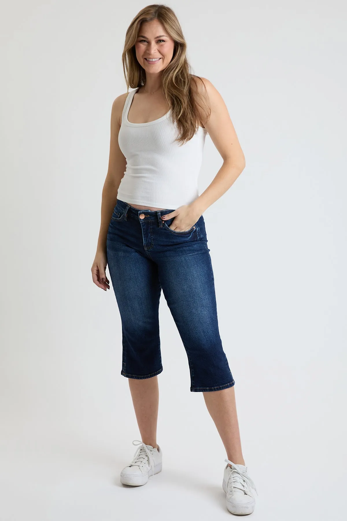 Mid Rise Premium Stretch Essential Capri, pack of 8