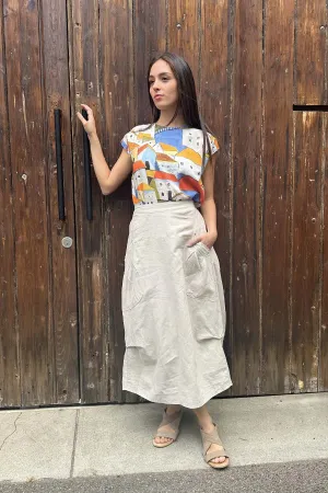 Milwaukee Del Museo Skirt Oat in Cotton/Linen