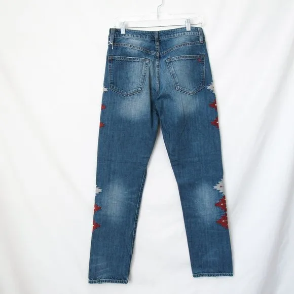Miss Me Vintage Embroidered Denim Jeans Western Style/ Boyfriend Size-27