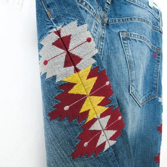 Miss Me Vintage Embroidered Denim Jeans Western Style/ Boyfriend Size-27