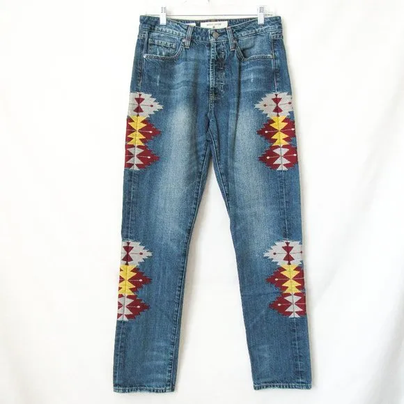 Miss Me Vintage Embroidered Denim Jeans Western Style/ Boyfriend Size-27