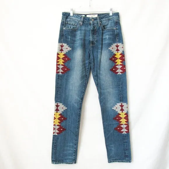 Miss Me Vintage Embroidered Denim Jeans Western Style/ Boyfriend Size-27