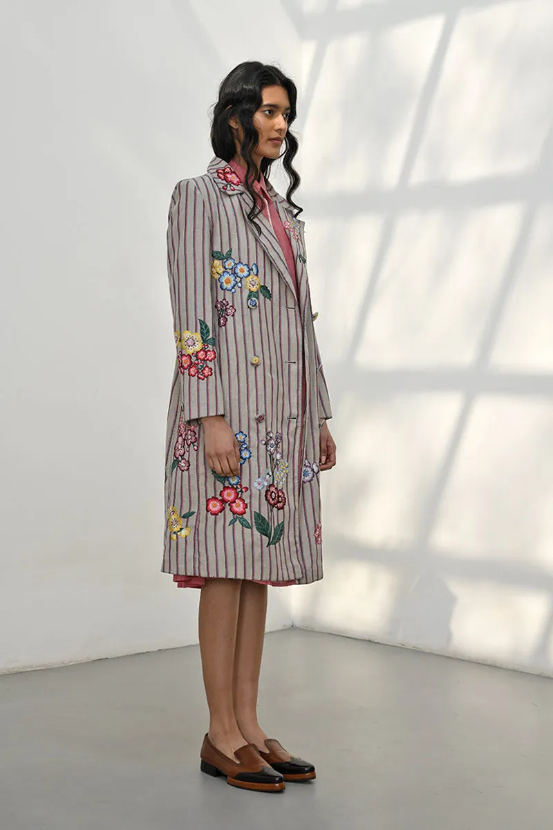 Mitata beige embroidered jacket