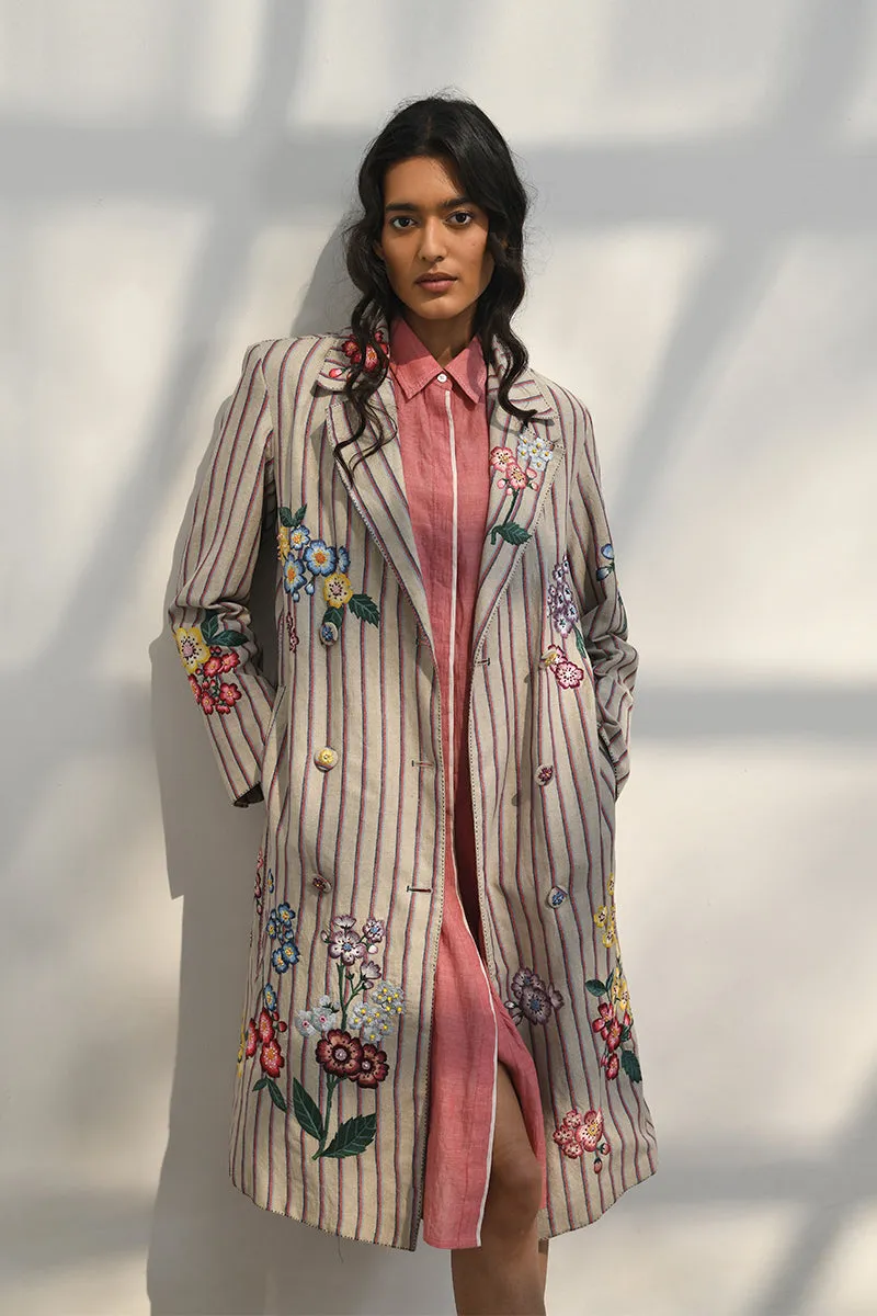Mitata beige embroidered jacket