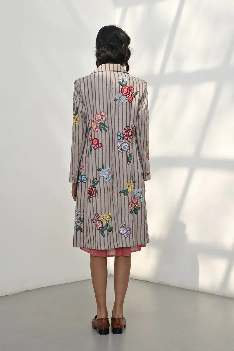 Mitata beige embroidered jacket