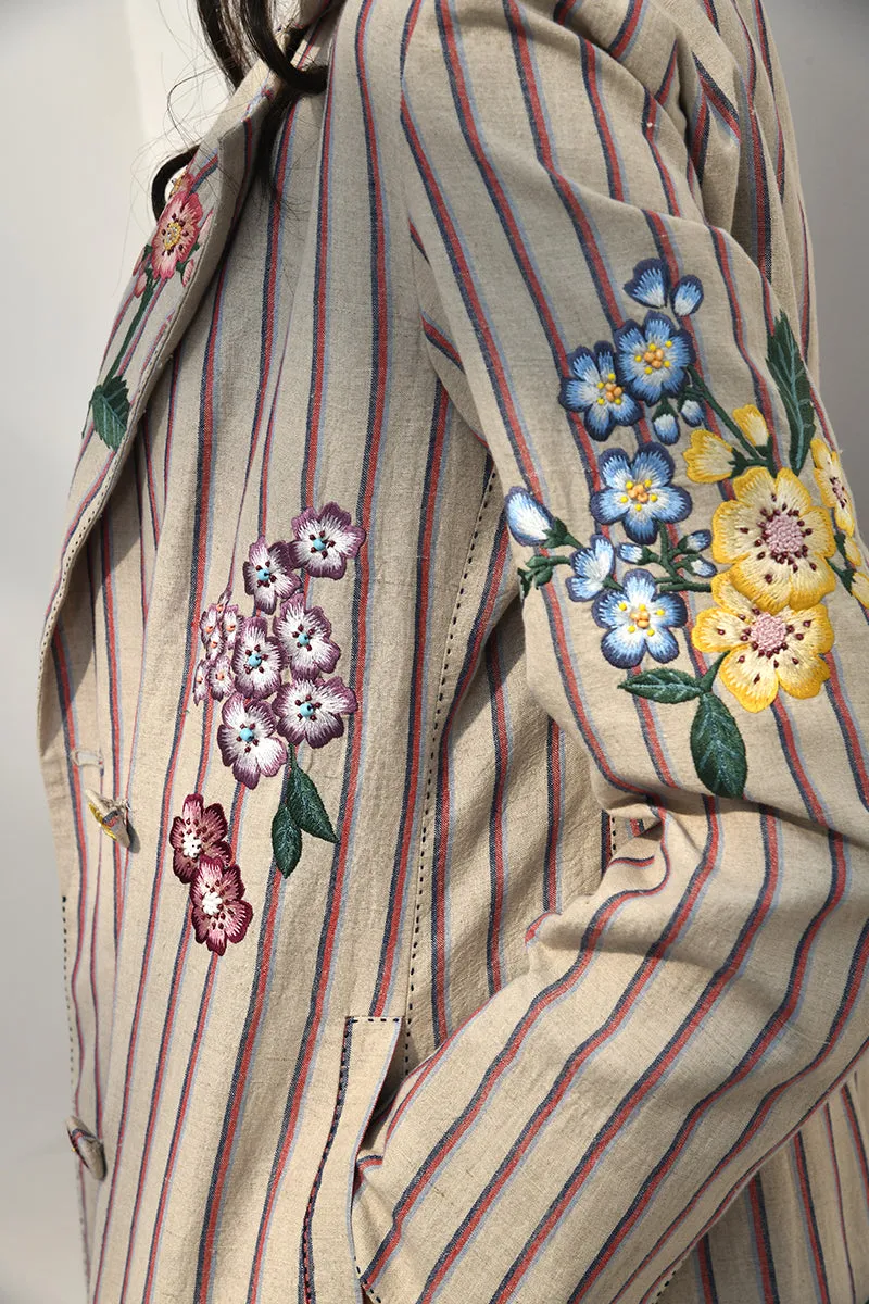 Mitata beige embroidered jacket