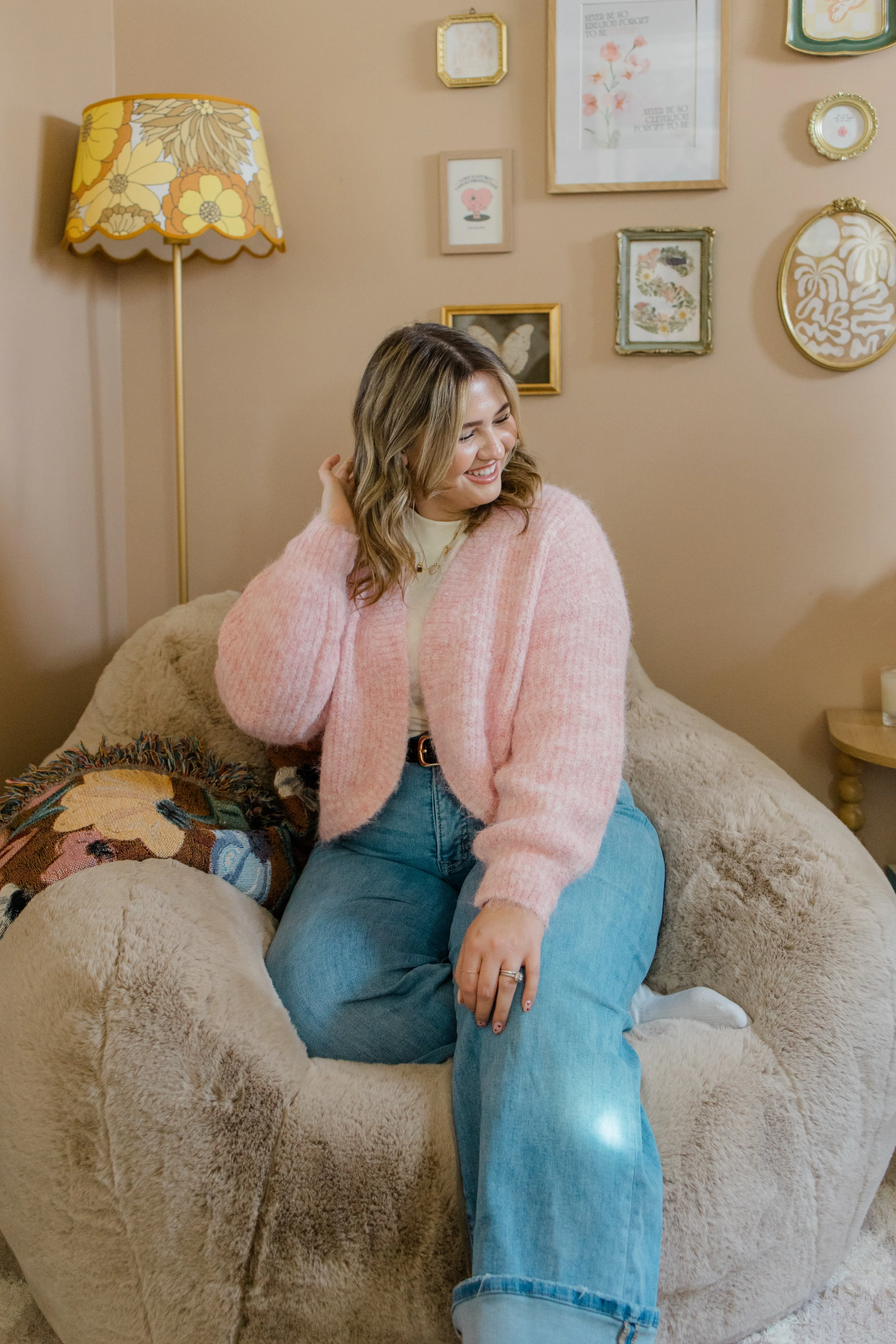 MOHAIR CROPPED OPEN CARDIGAN