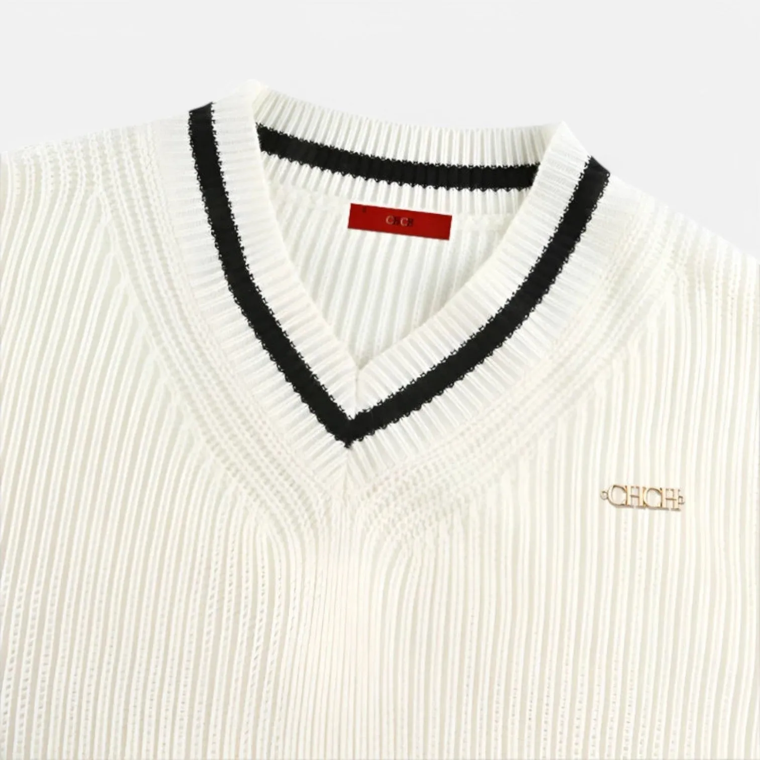 Monacogents | Oversized Knit V-Neck Sweater