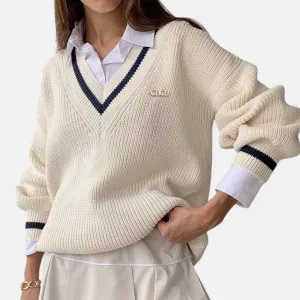 Monacogents | Oversized Knit V-Neck Sweater
