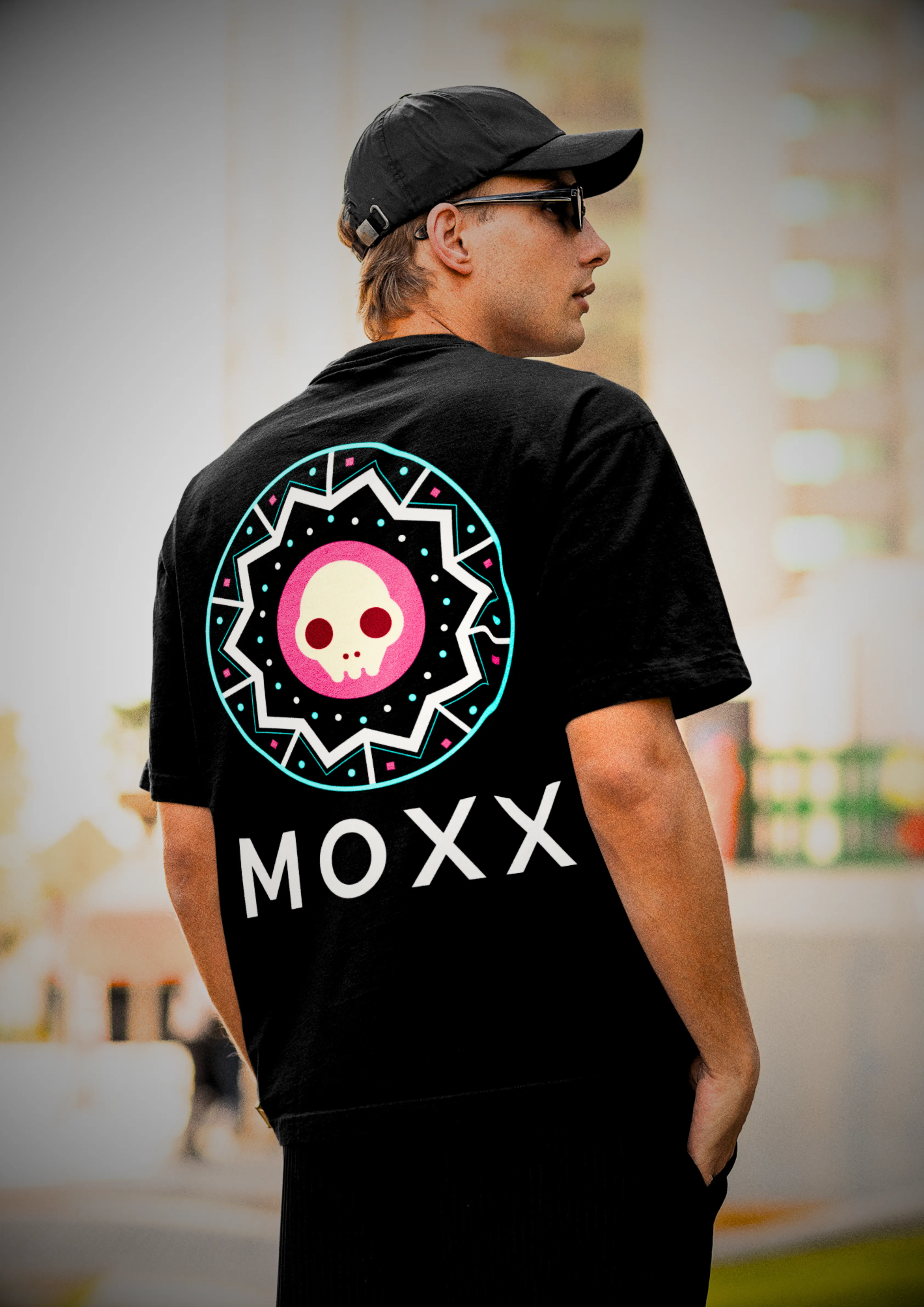 MOXX Black Oversized Graphic Skull T-shirt - Stylish Black T-shirt