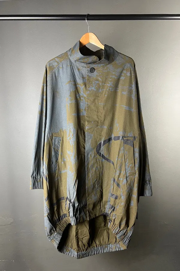 Moyuru Blue Green Printed Coat